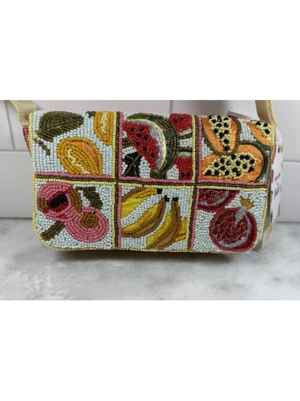 NWT Viral Beaded Bag Colorful Fruit Handcrafted Made in India